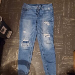 Maurices Light Blue Distressed Skinny Jeans